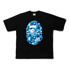 A BATHING APE Bape Abc Big Ape Head Tee Black T-shirt Bape Outfits, Bape T Shirt, Bape Shirt, Underground Clothing, Cute Shirt Designs, Blue Camouflage, Latest T Shirt, Bathing Ape, Fashion Pieces