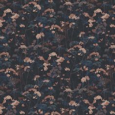 an image of a wallpaper with flowers and leaves on the background in dark colors