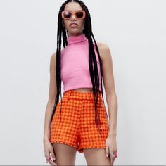 Questions? Leave A Comment Below! Trendy Fitted Orange Shorts, Zara Orange Bottoms For Spring, Orange Shorts For Spring Day Out, Trendy Fitted Zara Shorts, Orange Spring Shorts For Day Out, Fitted Orange Shorts For Summer, Spring Day Out Orange Shorts, Zara Pink Shorts For Summer, Zara Pink Summer Shorts