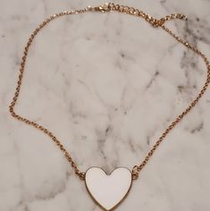 White Heart Necklace White Heart Necklace, Heart Necklaces, Cute Heart, White Heart, Heart Necklace, Womens Jewelry Necklace, Jewelry Necklaces, White Gold, Necklaces