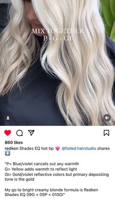 White Blonde Shades Eq Formula, Rusk Hair Color Formulas, Shades Toner Formulas, Blonde Shades Eq Formula, Shades Eq Blonde, Toner Shades, Blonde Hilites