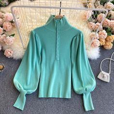 Elegant high neck long sleeve sweater Fabric: blended Color: black, white, red, blue, green, khaki, rose red Size(cm): free size length 59 bust 80-120 waist 80-120 sleeve length 62 High Neck Long Sleeve, Red Blue Green, Black White Red, Sleeve Sweater, Long Sleeve Sweater, Free Size, Red Blue, Red Roses, High Neck