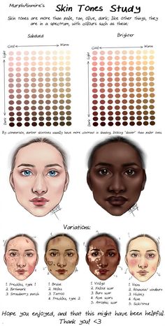 the different types of skin tones and their uses for each type of face makeup tips, hair