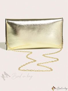 Bird in Bag - Medium Flap Envelope Bag Gold Satchel Bag With Fold Over Clasp, Chic Envelope Bag For Gifts, Chic Envelope Bag For Gift, Elegant Gold Pouch Flap Bag, Evening Bag With Magnetic Closure In Envelope Shape, Elegant Envelope Bag With Fold Over Clasp, Gold Pouch Flap Bag For Evening, Chic Gold Pouch Flap Bag, Gold Clutch Flap Bag