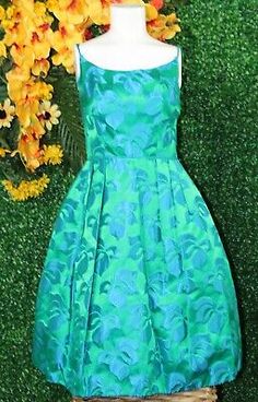 vintage 1960s dress | vintage 1960s green damask dress | Cocktail | XS Dress | eBay Damask Dress, 1960 Dress, Vintage Dresses 1960s, Bubble Dress, 1960's Dress, Vintage Lover, Dresses Xs, Damask, 1960s