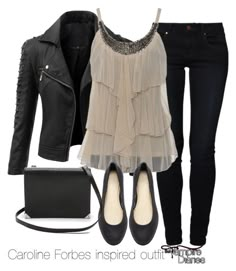 "Caroline Forbes inspired outfit/The Vampire Diaries" by tvdsarahmichele ❤ liked on Polyvore featuring Doublju, even&odd, Alexander Wang, Klaroline, CandiceAccola, tvd, carolineforbes and thevampirediaries Vampire Diaries Outfits, Caroline Forbes, White Outfit, Looks Chic, Inspired Outfits, The Vampire Diaries, Look Chic, Vanity Fair, Wearing Black