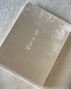 a wedding album with the word'mr and mrs'written in cursive writing