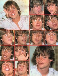 many pictures of the same man making faces