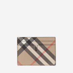 50% Polyester, 35% Calf Leather Bos Taurus, 15% Nylon Luxury Brown Elegant Card Holder, Luxury Beige Card Holder, Beige Leather Rectangular Card Holder, Burberry Card Holder, Luxury Beige Leather Card Holder, Burberry Accessories, نظارات شمسية, Book Holders, Burberry Men