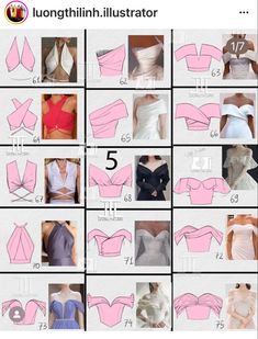 the instructions for how to make an origami bustier bralet and panties