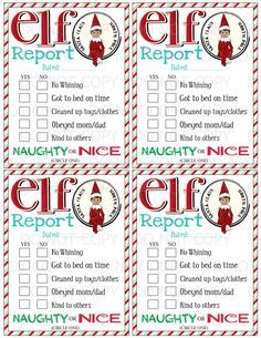 printable elf report cards for kids to use on their christmas day or any other holiday activity