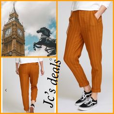 New With Tags! Set A Throwback Tone With The Rvca Scout Striped Trouser, Featuring Menswear Lines And A Tonal Herringbone Stripe. Bringing Back The Front Pleat, The Modern Trouser Features A Tapered And Cuffed Leg, Mid Rise Cut And Classic Pocketing. Don’t Forget To Check Out The Rest Of My Closet Relaxed Fit Orange Bottoms For Fall, Casual Orange Pants For Fall, Orange Pants For Fall Loungewear, Orange Relaxed Fit Straight Leg Bottoms, Orange Straight Leg Summer Bottoms, Casual Orange Straight Leg Pants, Orange Straight Leg Bottoms For Summer, Orange Pants With Pockets For Spring, Casual Orange Pants For Spring