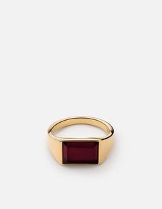 Lennox Agate Ring, Gold Vermeil | Men's Rings | Miansai Ruby Gold Ring Designs For Men, Stone Rings For Men Gold, Gold Mens Rings, Boys Rings, Men Gold Ring, Boys Ring, Mens Ruby Ring, Stone Rings For Men, Mens Ring Designs