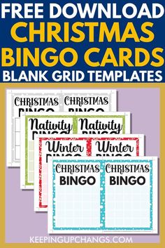 christmas bingo cards with the words winter, winter and winter printables on them