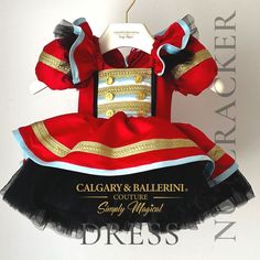 nutcracker dress Girl Nutcracker, Nutcracker Dress, Formal Christmas Party, Red Satin Fabric, Festive Dinner, Saint Nicolas, Satin Shoes