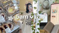 a woman is taking a selfie in front of some pastries at a store