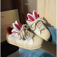 Bunny Rabbit Ear Sneakers Shoes MK18513 Sneakers With Skirt, Bunny Sneakers, Bunny Shoes, Kawaii Store, Dr Shoes, Kawaii Shoes, Japanese Harajuku, Sneakers Patterns, Butterfly Wing