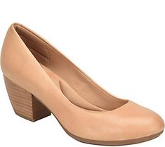 Classically elegant, these leather pumps feature a chic stacked heel plus Pillowtop memory foam comfort. From Comfortiva by Softspots. Spring Office Heels With Arch Support, Spring Leather Court Shoes With Cushioned Footbed, Navy Pumps, Foot Injury, Gothic Shoes, Sofft Shoes, Girls Heels, Wide Shoes, Leather Pumps