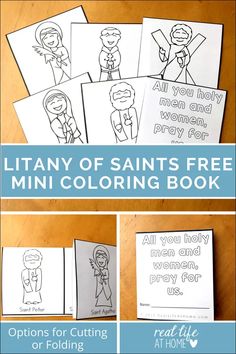 Looking for a fun and easy activity for All Saints' Day? This free mini book printable All Saints' Day coloring page was inspired by the Litany of Saints. It's perfect for kids celebrating All Saints' Day. All Saints Day Party, Catholic Printables, Catholic Kids Activities, Saints For Kids, Teacher Crafts, Saint Coloring, Catholic Homeschool, Souls Day, Catholic Education