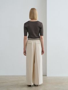 This is a trendy and feminine pants by RENEJ that is made out of high quality and sturdy material. With distinctive mood of the design and comfortable wear, you can style it for your casual daily outfit.- Cool touch of crepe fabric- Back elastic waistband- Unique and feminine mood High-waisted Viscose Wide Leg Pants For Work, Chic Beige Elastane Pants, Stretch Viscose Ankle-length Wide Leg Pants, Chic Wide-leg Viscose Pants, Viscose Wide Leg Ankle-length Work Pants, Viscose Wide Leg Ankle-length Pants For Work, Viscose Ankle-length Wide Leg Work Pants, Versatile Viscose Wide Leg Work Pants, Versatile Viscose Wide Leg Pants For Work