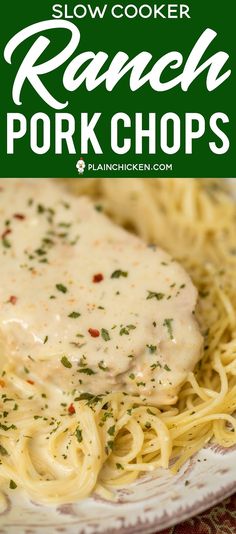 this slow cooker ranch pork chops recipe is delicious and easy to make