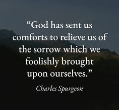 charles spurson quote god has sent us comforts to believe us of the sorow which we foolishly brought upon ourselves