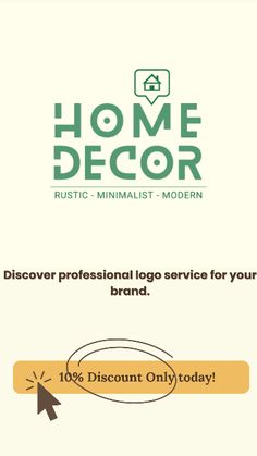 the home decor logo with an arrow pointing to it