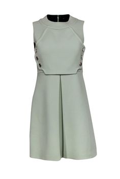 Current Boutique-Gucci - Pistachio Green Button Front Flared Dress Sz 4 Gucci Knee-length Cocktail Dress, Gucci Evening Midi Dress, Gucci Midi Length Evening Dress, Gucci Midi Evening Dress, Gucci Knee-length Dress For Spring, Gucci Formal Midi Length Dress, Gucci Midi-length Formal Dress, Gucci Knee-length Evening Dress, Gucci Midi Dress For Work