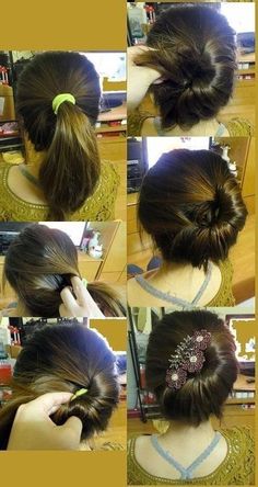 18 Simple Office Hairstyles for Women: Updos for Medium Hair #”hairstylesformediumlengthhair” Office Hairstyles, Super Easy Hairstyles, Up Dos For Medium Hair, Penteado Cabelo Curto, Unique Hairstyles