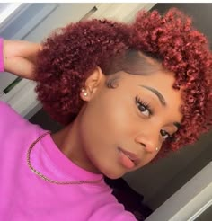 Red Hair 4c Natural, Short Dyed Hairstyles, 4c Red Hair, Dyed Natural Hair For Black Women Red, Red 4c Hair Black Women, Red Afro Hair Natural 4c, Dyed Hairstyles, Twa Styles, Hairstyles Black Women