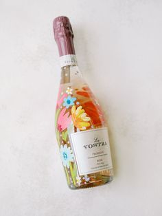 Painted Bottle, Painted Wine Bottles, Bottle Of Wine, Paint And Sip