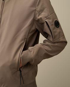 Hooded jacket crafted in C.P. Shell-R, a 3-layer softshell stretch, made from recycled polyester yarn. Bonded for water column of 5000mm. Windproof anti-drop treated. Kiko Kostadinov, Fall Country, C P Company, Blazer Shirt, The C, Polyester Yarn, Light Jacket, Waist Bag, Gore Tex