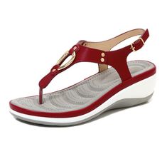 These summer beach sandals are perfect for a nice sunny day walk or a nice day at the beach. These fashionable sandals guarantee you get some compliments wherever you go!
Made with high-quality material, our Summer Beach Sandals are the perfect choice for all your everyday occasions!
 The cushion-like, double-padded memory foam insole is very soft. And the sandal is easy to combine.
 
Helps Control, Stabilize & Balance the Foot. Heat Moldable for a Custom Fit. Absorbs Shock & Reduces Friction to Casual Beach Sandals, Bling Sandals, Womens Low Heels, Spring Sandals, Wedge Flip Flops, Red Sandals, Wedges Style, Low Heel Sandals, Metallic Sandals