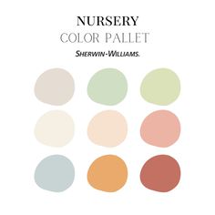 the nursery color palette for sheryln williams's nursery room