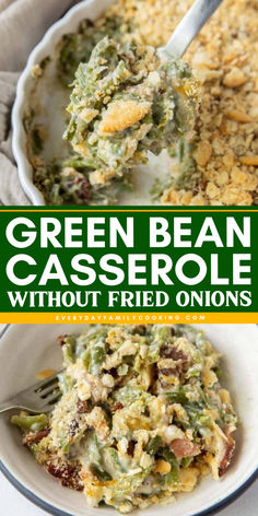 Looking for a Thanksgiving side dish recipe? Check out this flavorful, crunchy, and simple green bean casserole without fried onions that's buttery and salty! It's perfect for your Thanksgiving dinner party. Save this easy green bean casserole now! Simple Green Bean Casserole Recipe, Green Bean Casserole Campbells, Cheesy Green Bean Casserole, Best Green Bean Casserole, Homemade Green Bean Casserole, Green Bean Casserole Recipe, The Best Green Beans, Classic Green Bean Casserole, Green Bean Casserole Easy