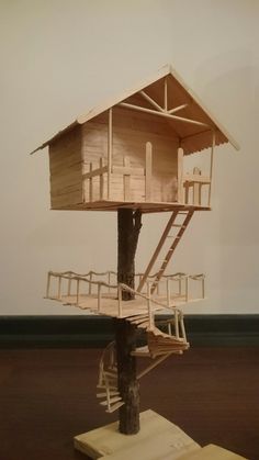 a model of a tree house with stairs