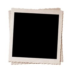 an old fashioned photo frame with scalloped edges on a white background stock photo