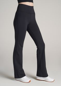 About Our Extra-Long Yoga Pants The women's tall yoga pants you've been dreaming of are finally here. For years, vertically blessed ladies haven't been able to rock this timeless athleisure style, having to deal with flared bottoms that ended awkwardly above the ankle or fits that were far too baggy. Not anymore. You can finally own the extra-long yoga pants of your dreams with this new pair from our Balance collection designed exclusively for women 5'9” to 6'6”. The full length will sit just ab Timeless Athleisure, Long Yoga Pants, Flared Bottoms, Tall Leggings, Flare Yoga Pants, Athleisure Style, Black Yoga Pants, Leggings With Pockets, Performance Leggings