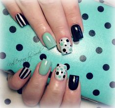 Photo by sarahp898 • PicMonkey: Photo Editing Made Of Win Mint Nail Art, Funny Nails, Do It Yourself Nails, Blue Nail Art Designs, Mint Nails, Nails 2018, Polka Dot Nails, Dots Nails, Get Nails