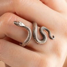 "925 Sterling Silver Adjustable Snake ring, Snake ring sterling silver, sterling silver thick snake ring, Gift for her, Silver Ring, Handmade Jewelry Ring,  Snake symbolism and meanings include healing, wisdom, primal energy, protection, the Earth, stealth, charm, rebirth, and eternity. ♥ Occasions: Christmas gifts, New year gifts, Wedding gift ideas, Girlfriend gift ideas, Last minute gift ideas, Bridal shower gift ideas, Birthday gift ideas, Teacher gift ideas, College gift ideas, and Graduati Adjustable Snake Ring Gift, Silver Snake Ring For Promise, Sterling Silver Snake Ring, College Gift Ideas, Gift Ideas Last Minute, Snake Symbolism, Symbolism And Meanings, Gift Ideas Girlfriend, Bridal Shower Gift Ideas