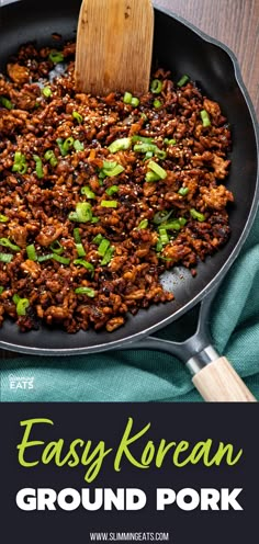 an easy korean ground pork recipe in a skillet