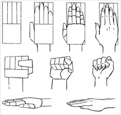 several hand gestures drawn in black and white