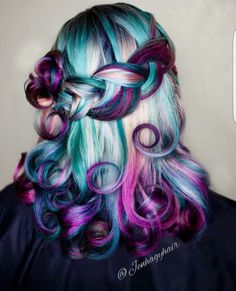 Multi Colored Hair, Bright Hair Colors, Multicolored Hair, Super Hair, Hair Color Purple, Have Inspiration, Bright Hair, Unicorn Hair, Trendy Hair Color