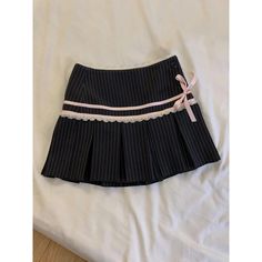 Olivia Mark - Chic Pleated High-Waisted Mini Skirt with Butterfly Knot and Contrast Striped Details Butterfly Knot, Types Of Skirts, Leisure Wear, A Line Skirt, Skirt Length, A Line Skirts, Short Outfits, Mini Skirt, Korean Fashion