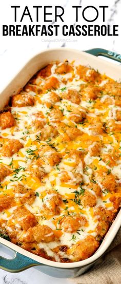 this tater tot breakfast casserole is so good it's loaded with chicken and cheese