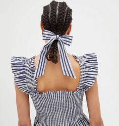 The Belle is the ultimate statement bow, pre-tied with a barrette closure. Belle Bow, Hill House Home, Nap Dress, Tiered Midi Skirt, Hill House, Day And Night, Classic Collection, Navy Stripes, New Arrival Dress