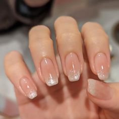 French Manicure Long Nails, Cosmetics Industry, Her Nails, Nail Swag, Stick On Nails, Bridal Nails, Minimalist Nails