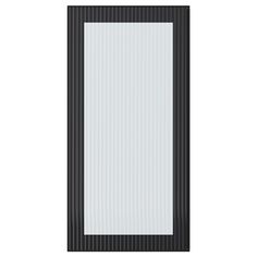 a black and white door with vertical blinds on the front side, isolated against a white background