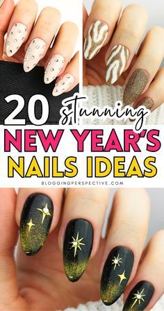 Year Nails, New Years Nail Art, Nails Fashion, Nails Art