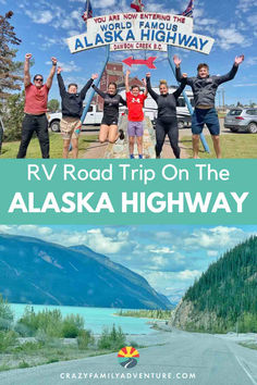 Picture of the sign for the start of the Alaska Highway and what part of the road looks like. Yukon Travel, Rv Road Trip